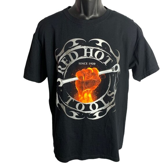 Snap on Red Hot Tools Crewneck T Shirt L Black Short Sleeve Graphic Heavy Cotton - Picture 1 of 7